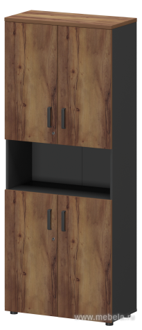 Офисный шкаф для документов закрытый 4-дверный с нишей