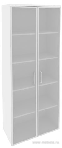 Офисный шкаф высокий широкий со стеклом в раме