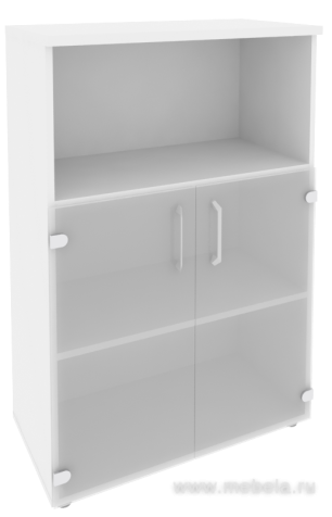 Офисный шкаф средний широкий со стеклом