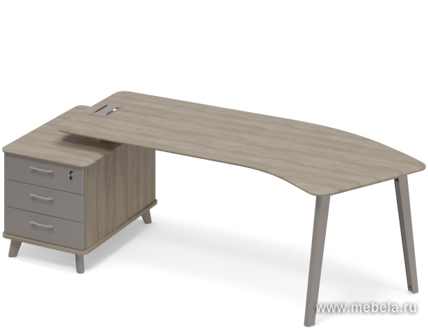 Стол эргономичный на опорной тумбе малой (тип 5) левый