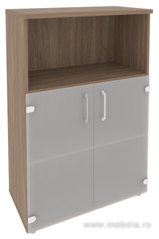 Офисный шкаф средний широкий со стеклом