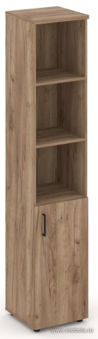 Офисный шкаф высокий узкий левый / правый (1 низкий фасад ЛДСП)