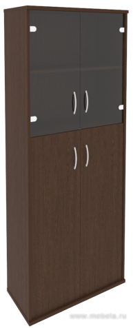 Офисный шкаф высокий  комбинир. со стеклом