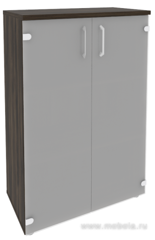 Офисный шкаф средний широкий (2 средних фасада стекло)