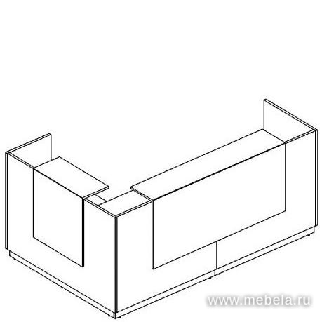 Стойка ресепшн угловая правая (полки высокие)