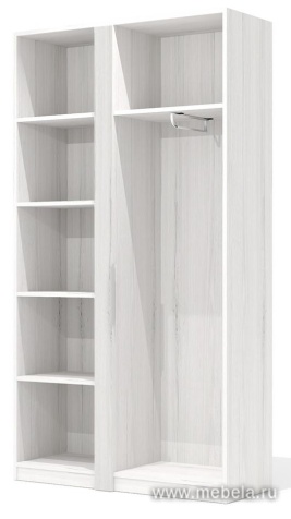 Офисный шкаф высокий со стеклом (полки ЛДСП) с гардеробом