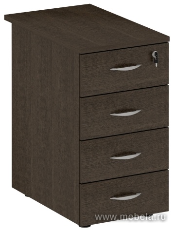 Тумба приставная 4-х ящичная с центральным замком