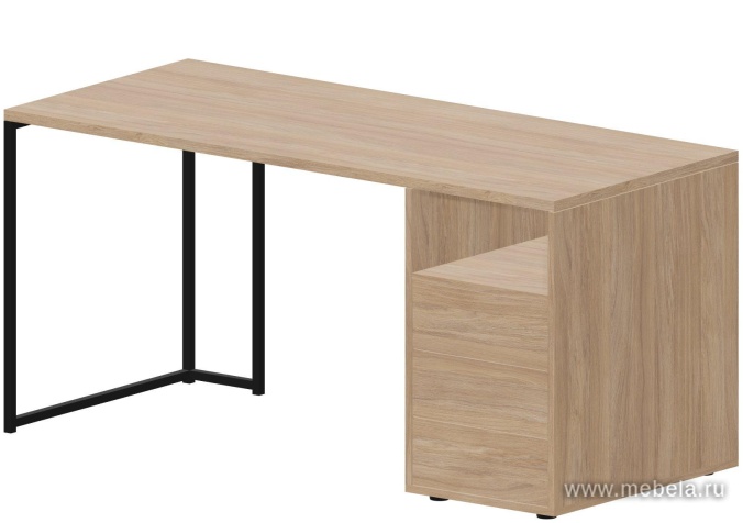 Стол рабочий на металлокаркасе с опорной тумбой (правый)