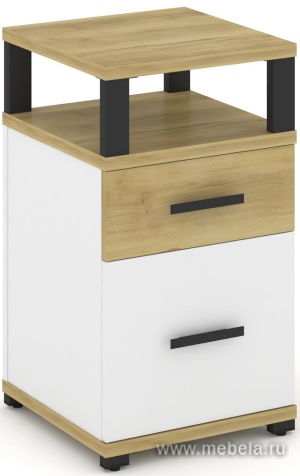 Тумба приставная 1 ящик + 1 распашной фасад. С надставкой.