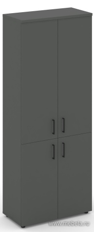 Офисный шкаф высокий широкий (2 низких + 2 средних фасада, задняя стенка ЛДСП