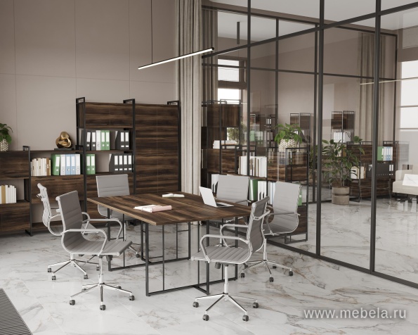 Стол для переговоров на металлических опорах