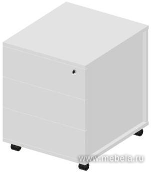 Тумба мобильная (3 ящика, стандартные колёсные опоры, без ручек)