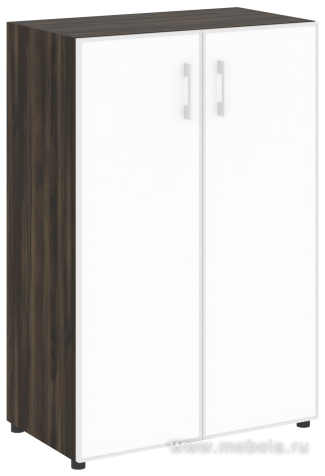 Офисный шкаф средний закрытый двери стекло в раме (стекло Белое / Черное)