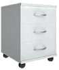Мобильная офисная тумба с колёсиками и замком, 3 ящика
