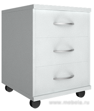 Мобильная офисная тумба с колёсиками и замком, 3 ящика