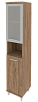 Офисный шкаф высокий узкий со стеклом в раме (правый)