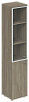 Офисный шкаф высокий узкий со стеклом левый