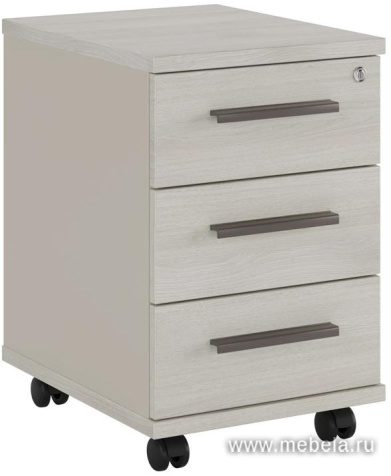 Мобильная офисная тумба с колёсиками и замком, 3 ящика