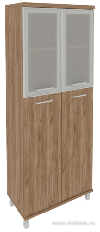 Офисный шкаф высокий широкий со стеклом в раме