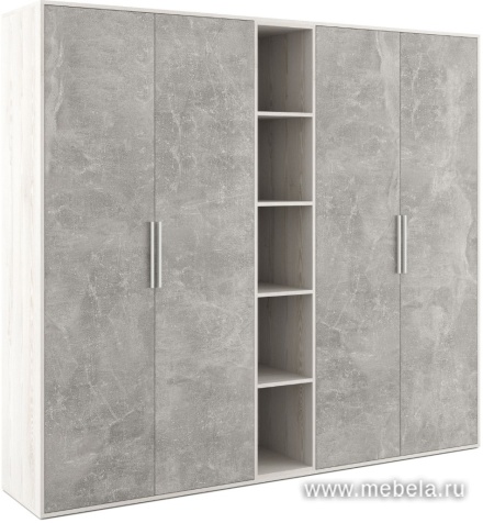 Офисный шкаф высокий 4 створки, с нишей