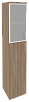Офисный шкаф высокий узкий со стеклом в раме левый / правый