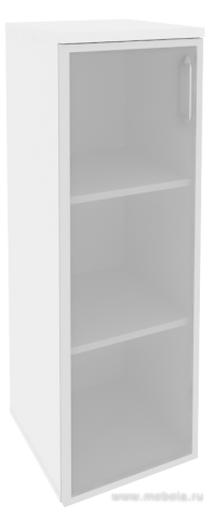 Офисный шкаф средний узкий стекло в раме (лев/прав) 