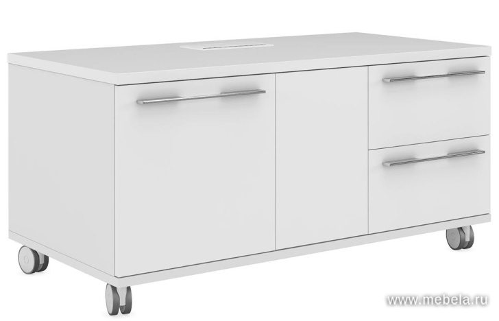 Тумба мобильная 2 ящика и дверь (левая)