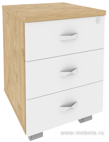 Подкатная офисная тумба, с выдвижными ящиками и замком