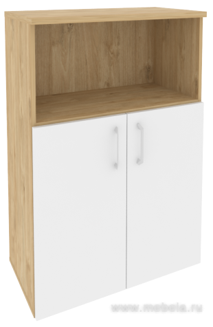 Офисный шкаф средний широкий (2 низких фасада ЛДСП)