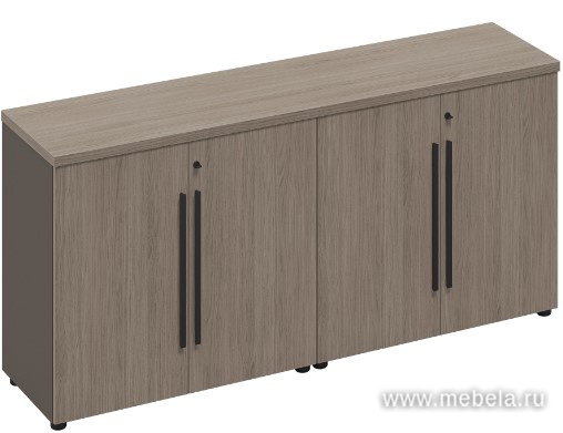 Офисный шкаф для документов низкий закрытый (стенка из 2 шкафов)