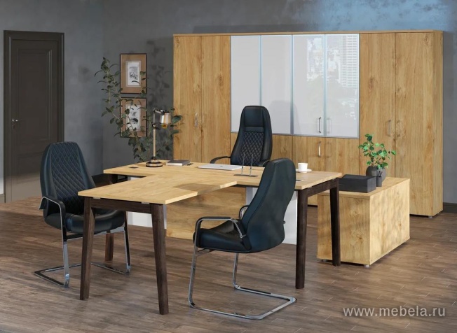 Офисный шкаф средний широкий с чёрным стеклом в раме