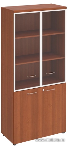 Офисный шкаф для документов со стеклянными дверями в рамке