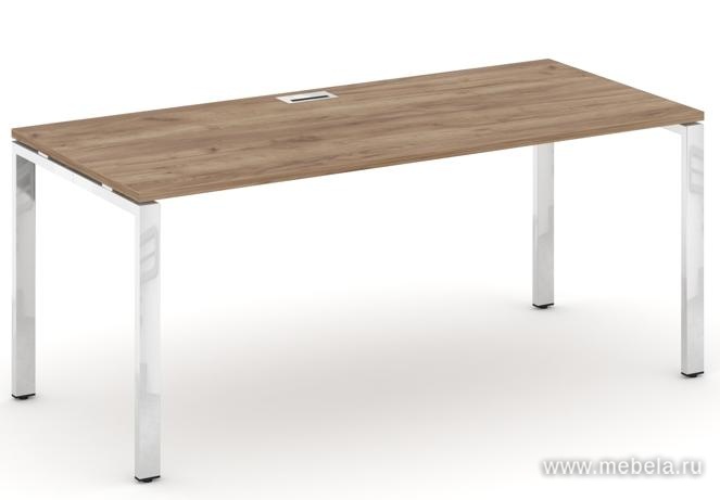 Стол руководителя на металлокаркасе на П-образных опорах (нерж.сталь)