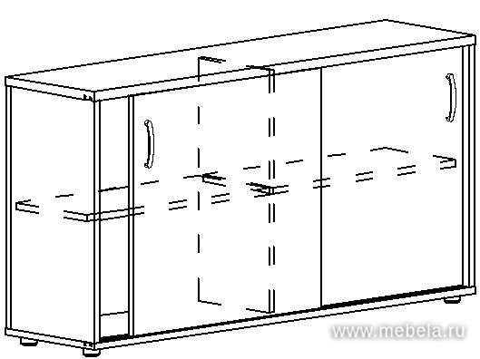 Офисный шкаф-купе низкий (для 2-х столов 80)
