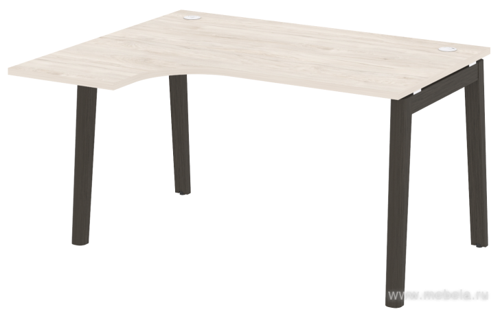 Стол эргономичный левый, опоры - массив дерева