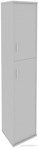 Офисный шкаф высокий узкий закрытый 2 секции, Л/Пр.
