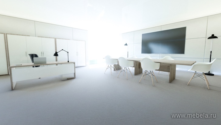 Стол руководителя с опорной тумбой (левый/правый)