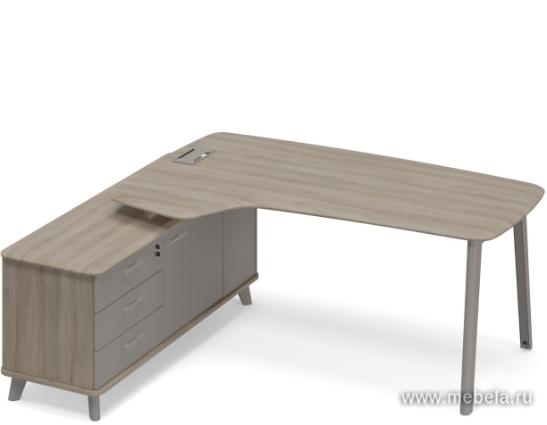 Стол эргономичный на опорной тумбе (тип 4) левый