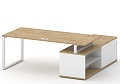 Стол руководителя на металлокаркасе с опорной греденцией (левый)