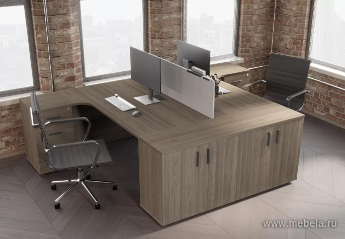 Рабочая станция двухсторонняя на П-образных опорах 40х40