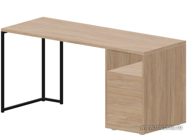 Стол рабочий на металлокаркасе с опорной тумбой (правый)