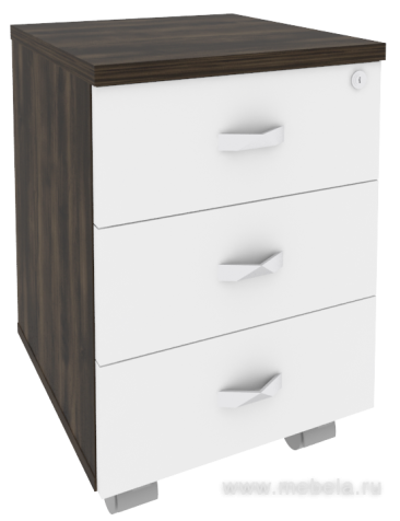 Подкатная офисная тумба, с выдвижными ящиками и замком