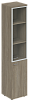 Офисный шкаф высокий узкий со стеклом правый