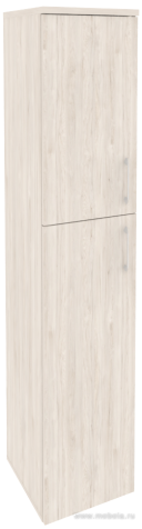 Офисный шкаф высокий узкий левый (1 средний фасад ЛДСП + 1 низкий ЛДСП)
