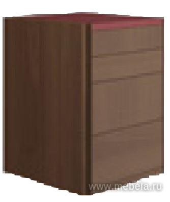 Тумба с 4-мя ящиками, столешница в коже