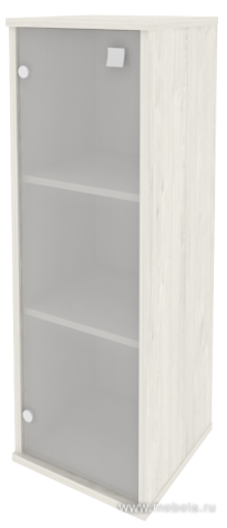 Офисный шкаф средний узкий левый (со стеклом)