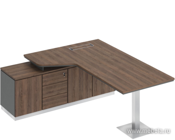 Стол на опорной тумбе (левый)