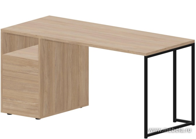 Стол рабочий на металлокаркасе с опорной тумбой (левый)