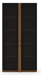 Офисный шкаф высокий со стеклом (полки стекло) с подсветкой