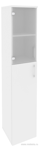 Офисный шкаф высокий узкий со стеклом (лев/прав) 